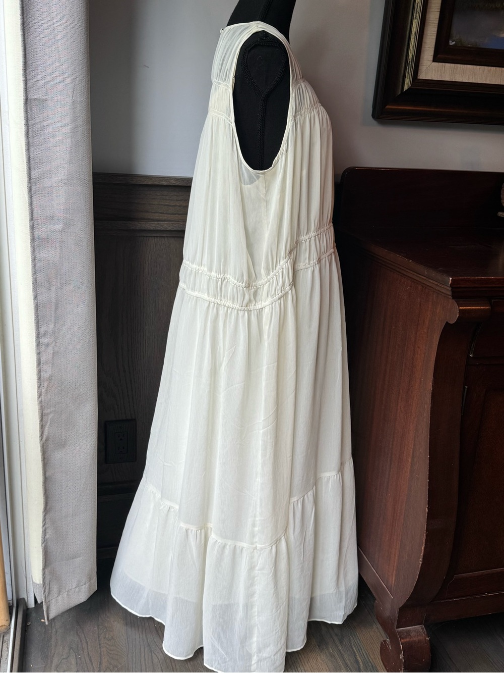 a new day Cream Sleeveless Tiered Maxi Dress xl nwt - Picture 6 of 9